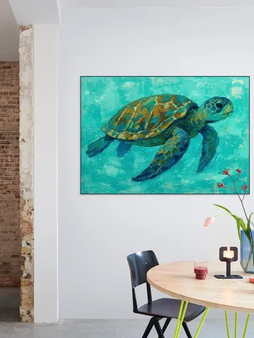 Sea Turtle Swimming in Tropical Water