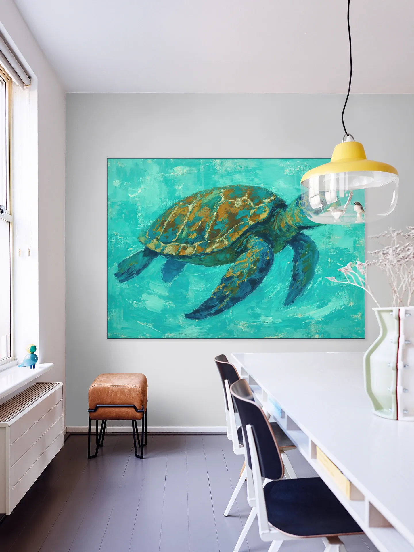 Sea Turtle Swimming in Tropical Water
