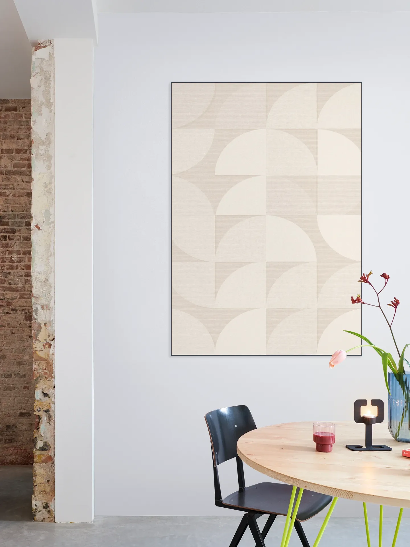 Mid century retro geometry - ivory