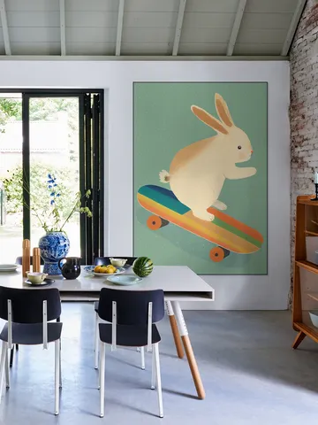 Bunny On Skateboard