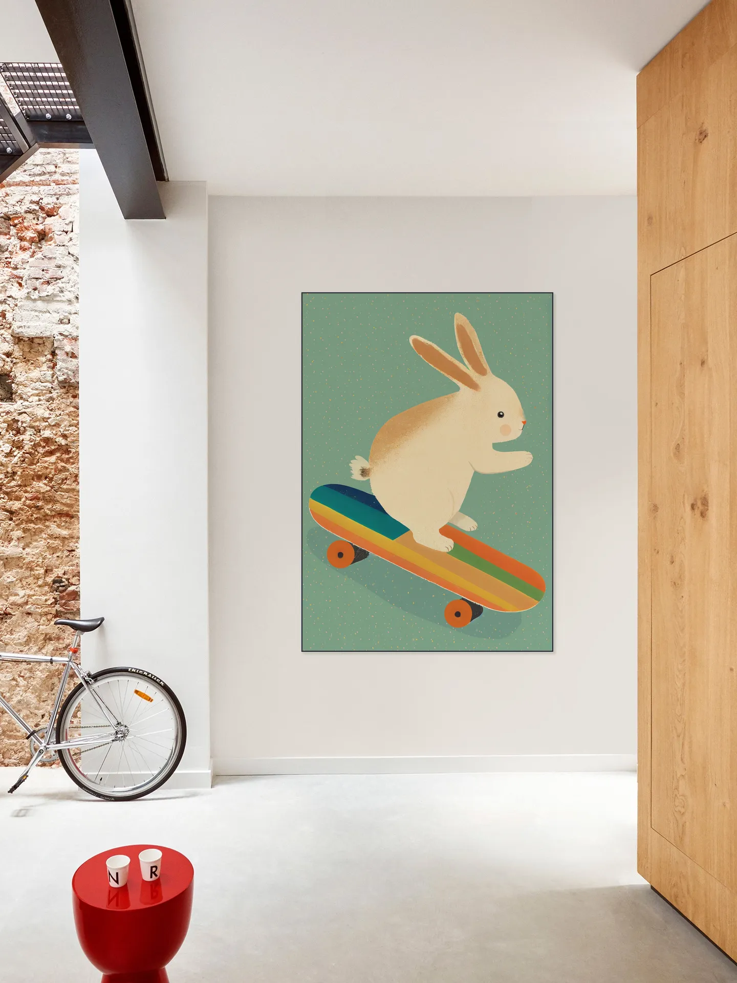 Bunny On Skateboard