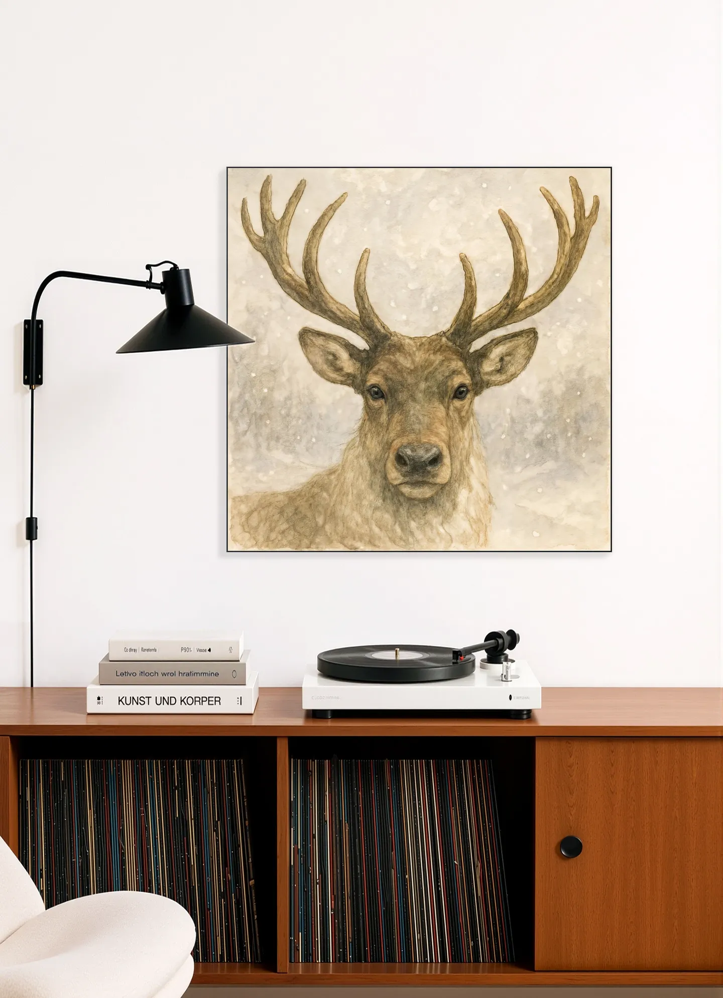 A Stag in the Snow