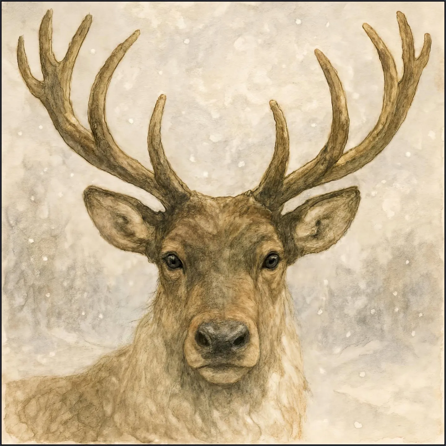 A Stag in the Snow