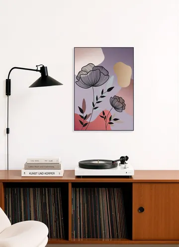 Black Line Art Flower