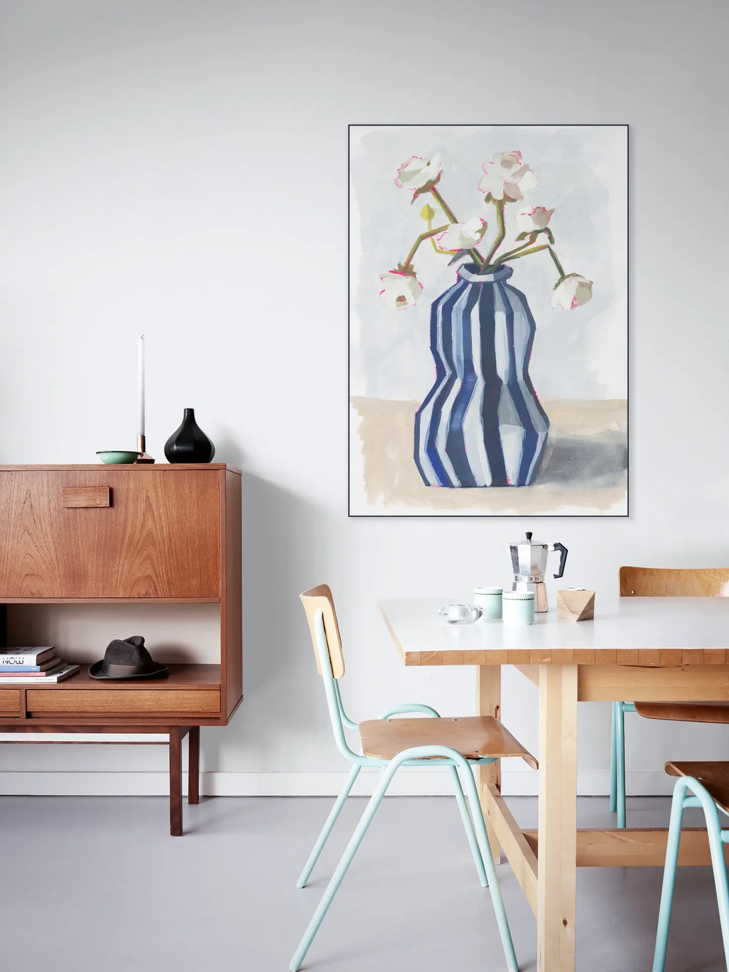Flowers in a striped vase II