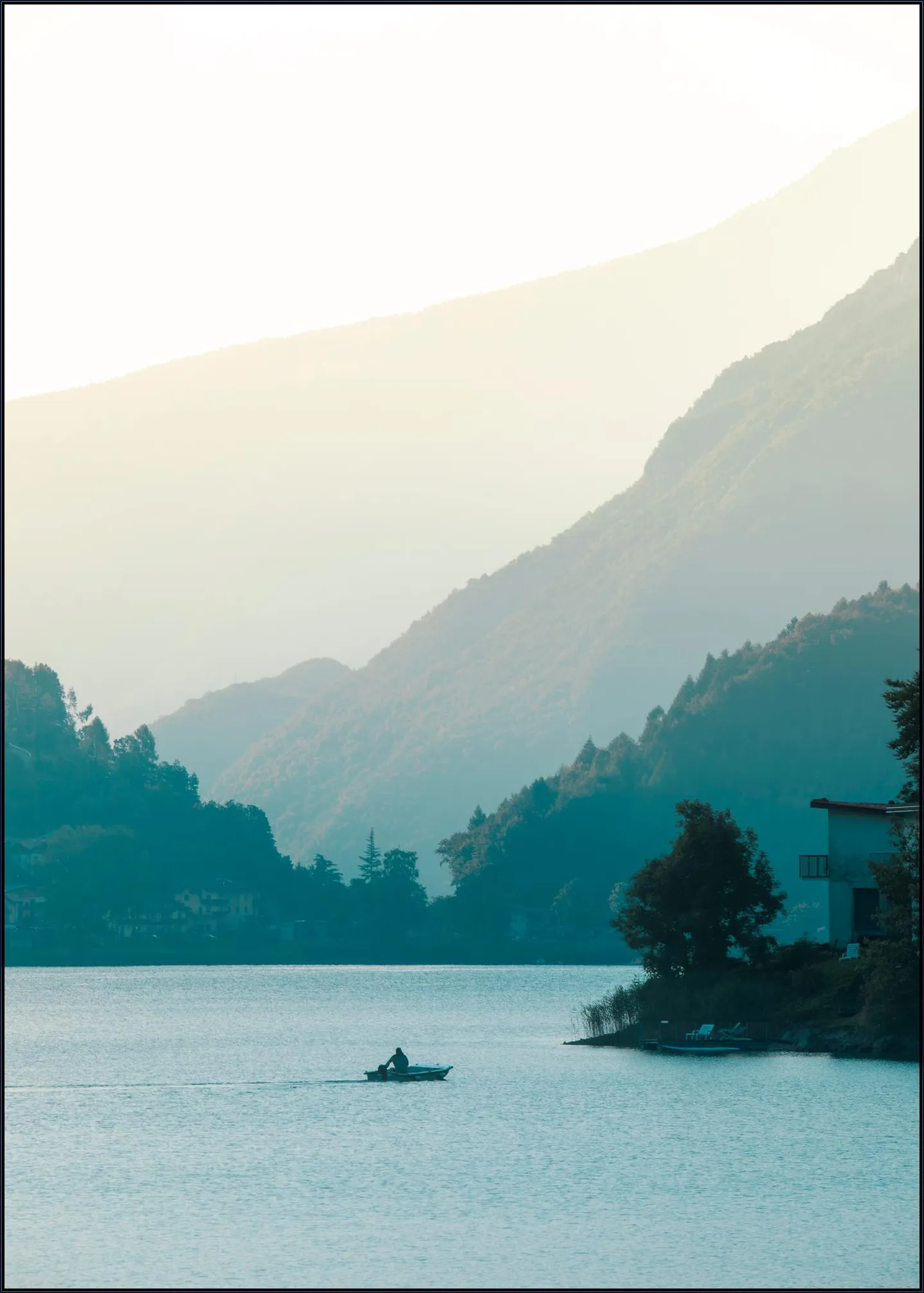 Misty Mountain Lake At Sunrise