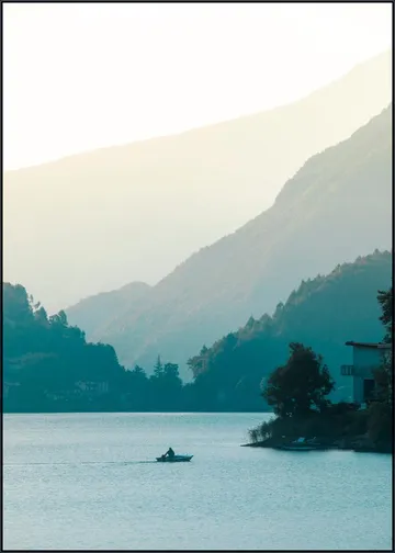 Misty Mountain Lake At Sunrise
