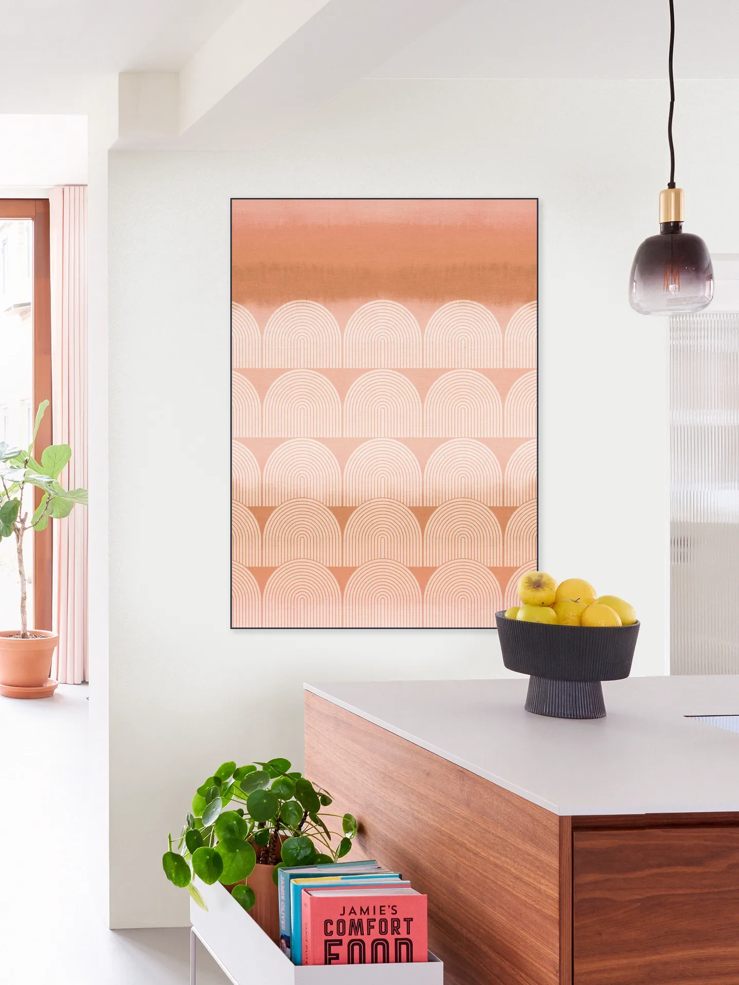 Mid Century Retro Arches Terracotta Sunset