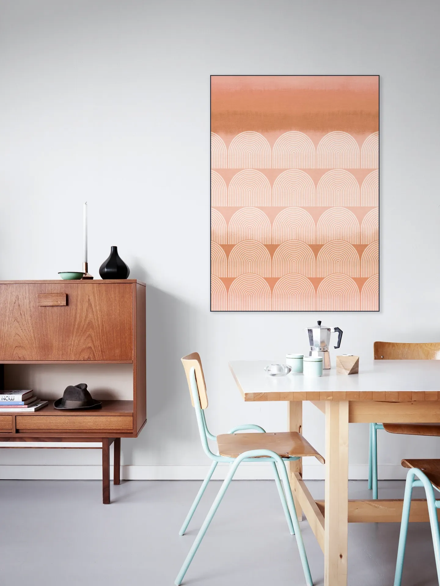 Mid Century Retro Arches Terracotta Sunset