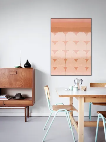 Mid Century Retro Arches Terracotta Sunset