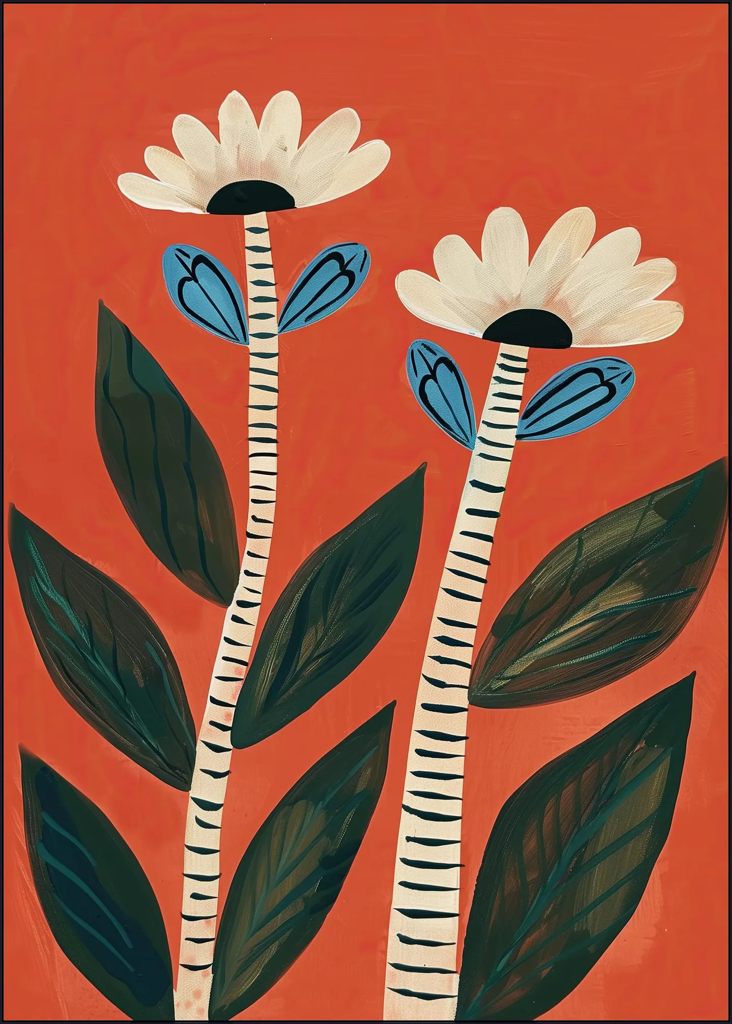 Folk Garden Daisy Pair