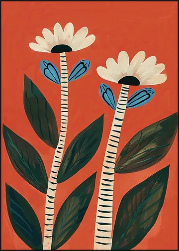 Folk Garden Daisy Pair