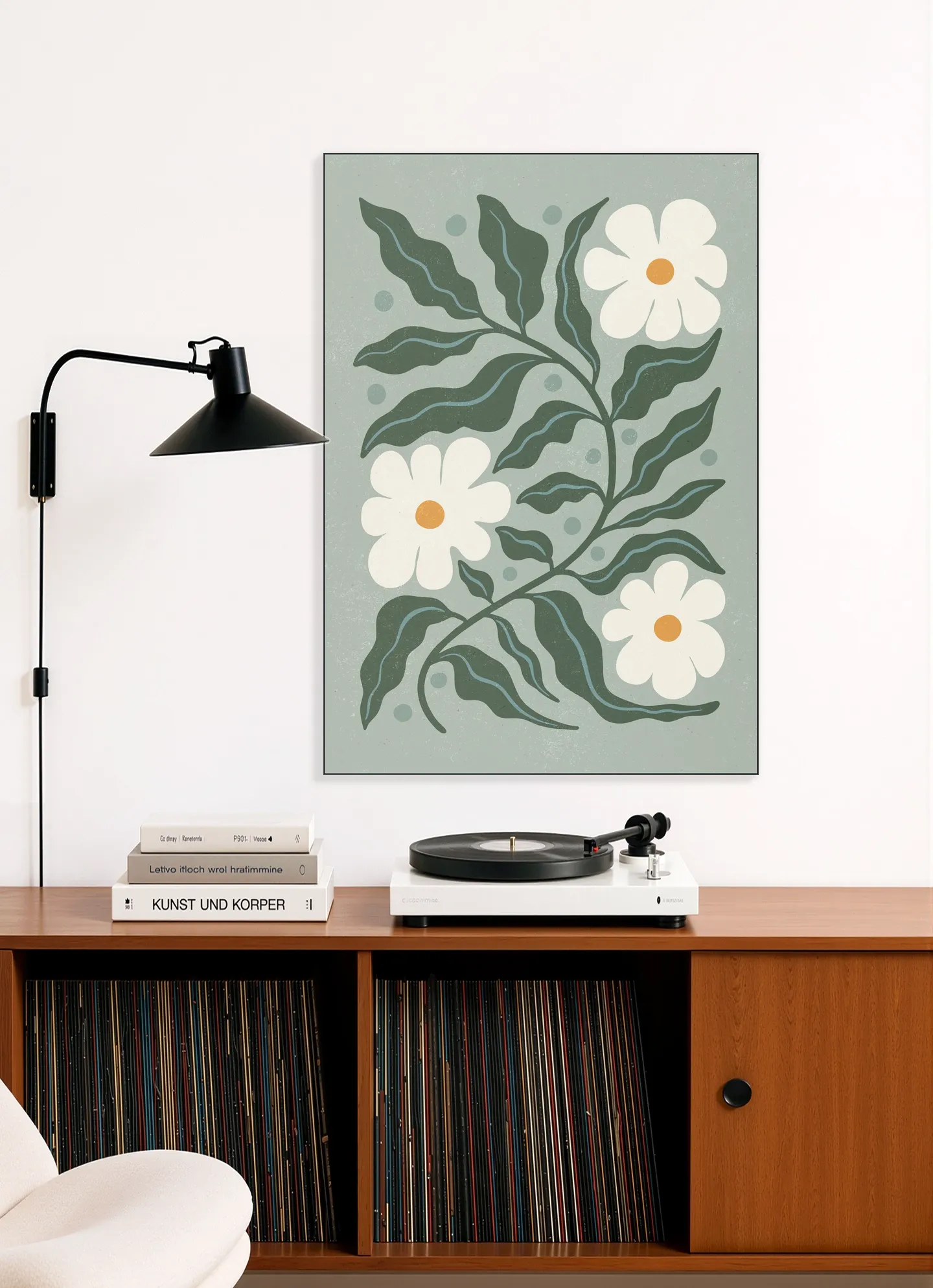 White Daisies and Green Leaves