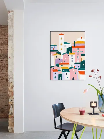 Colorful Village Scene