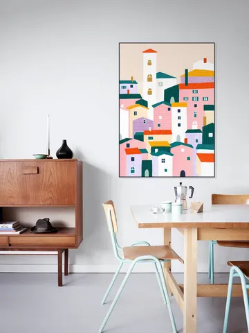 Colorful Village Scene