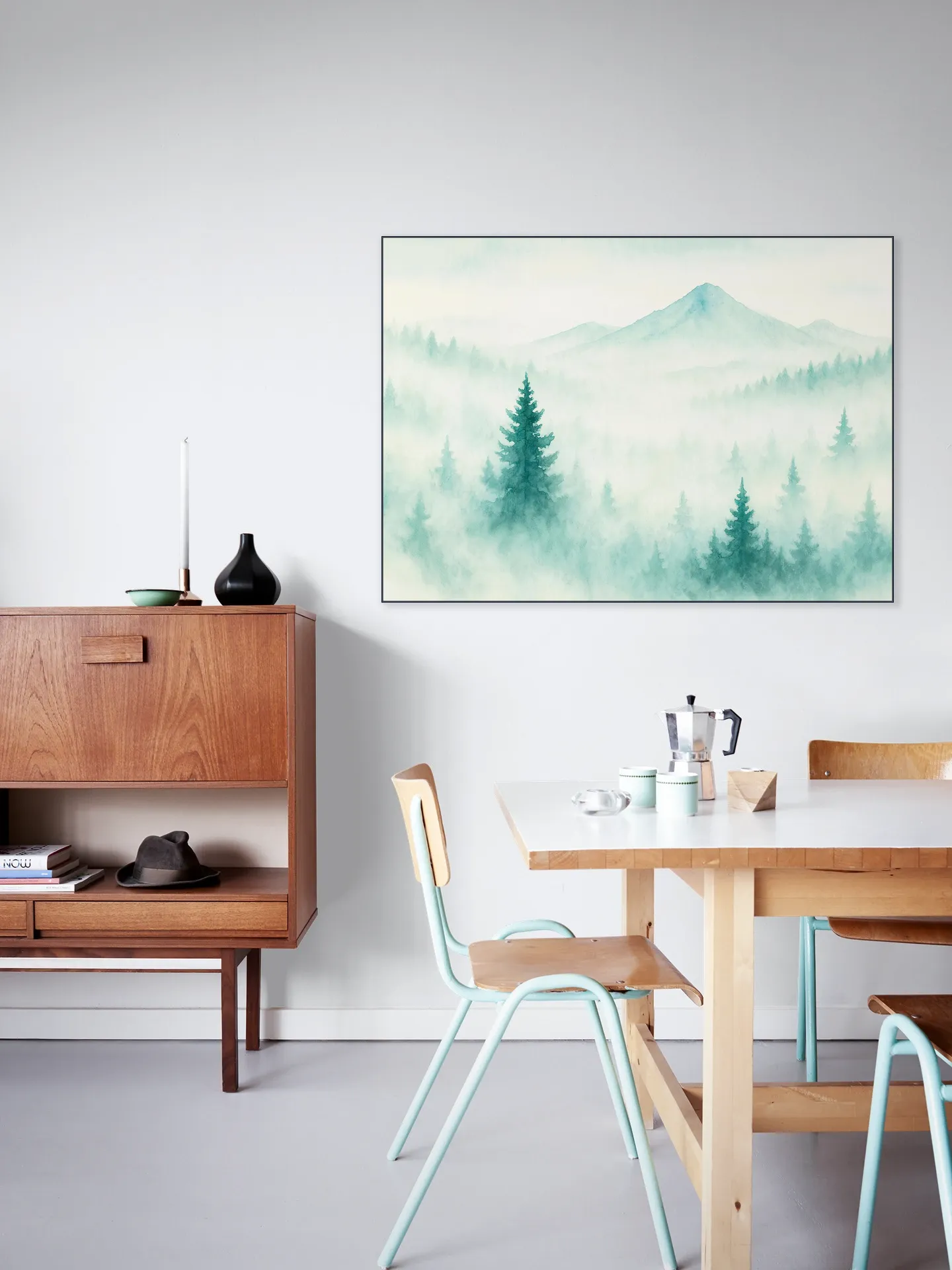 Mountain landscape in the mist