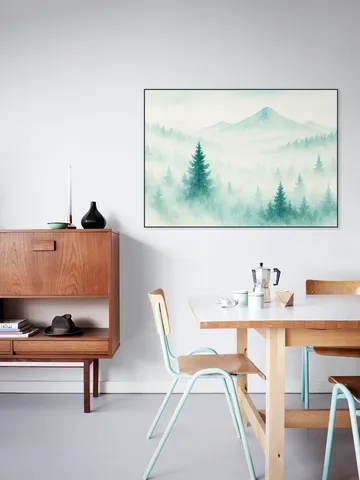Mountain landscape in the mist