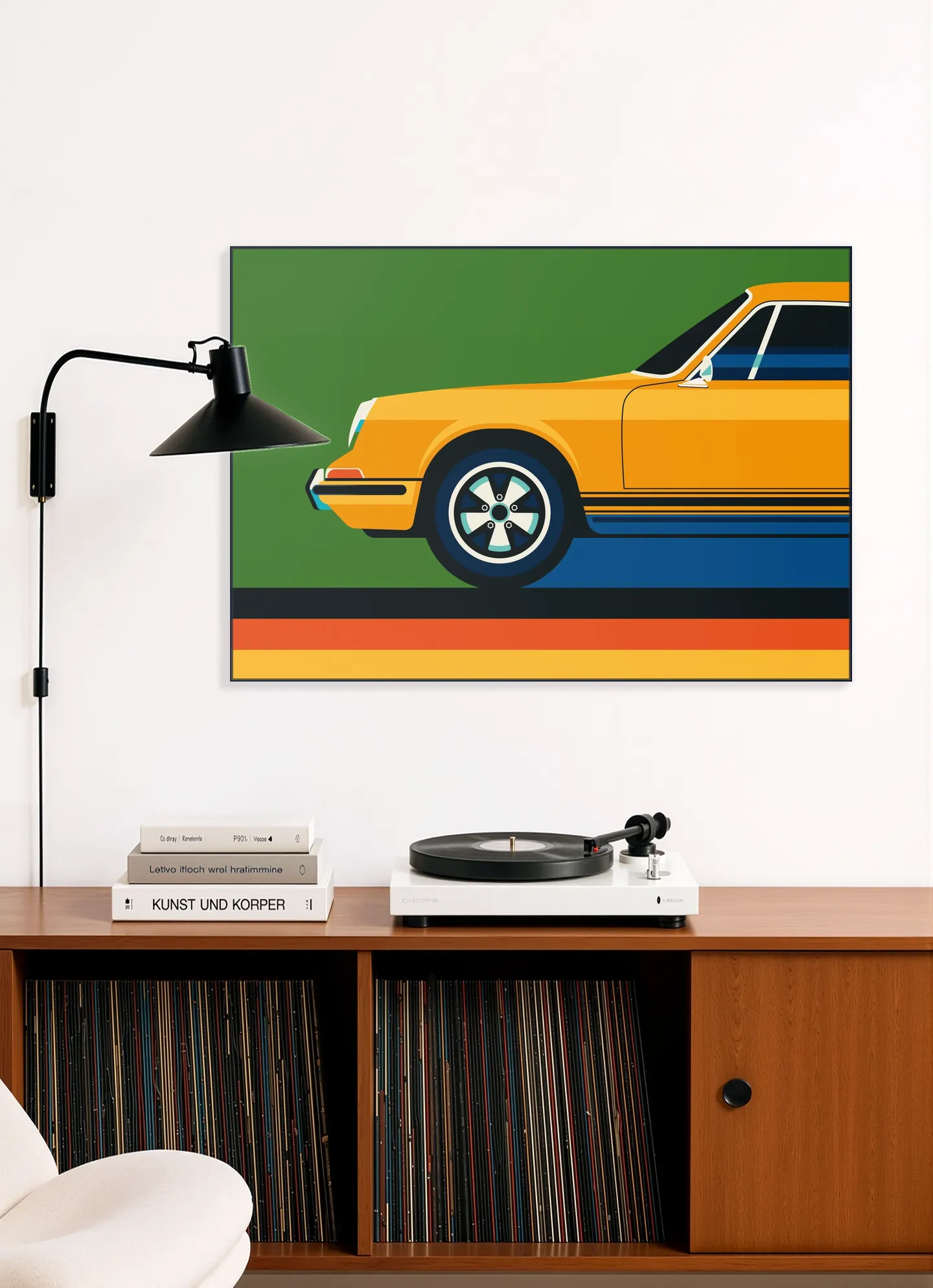 Orange Vintage Sports Car Front