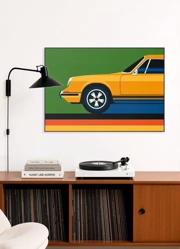 Orange Vintage Sports Car Front