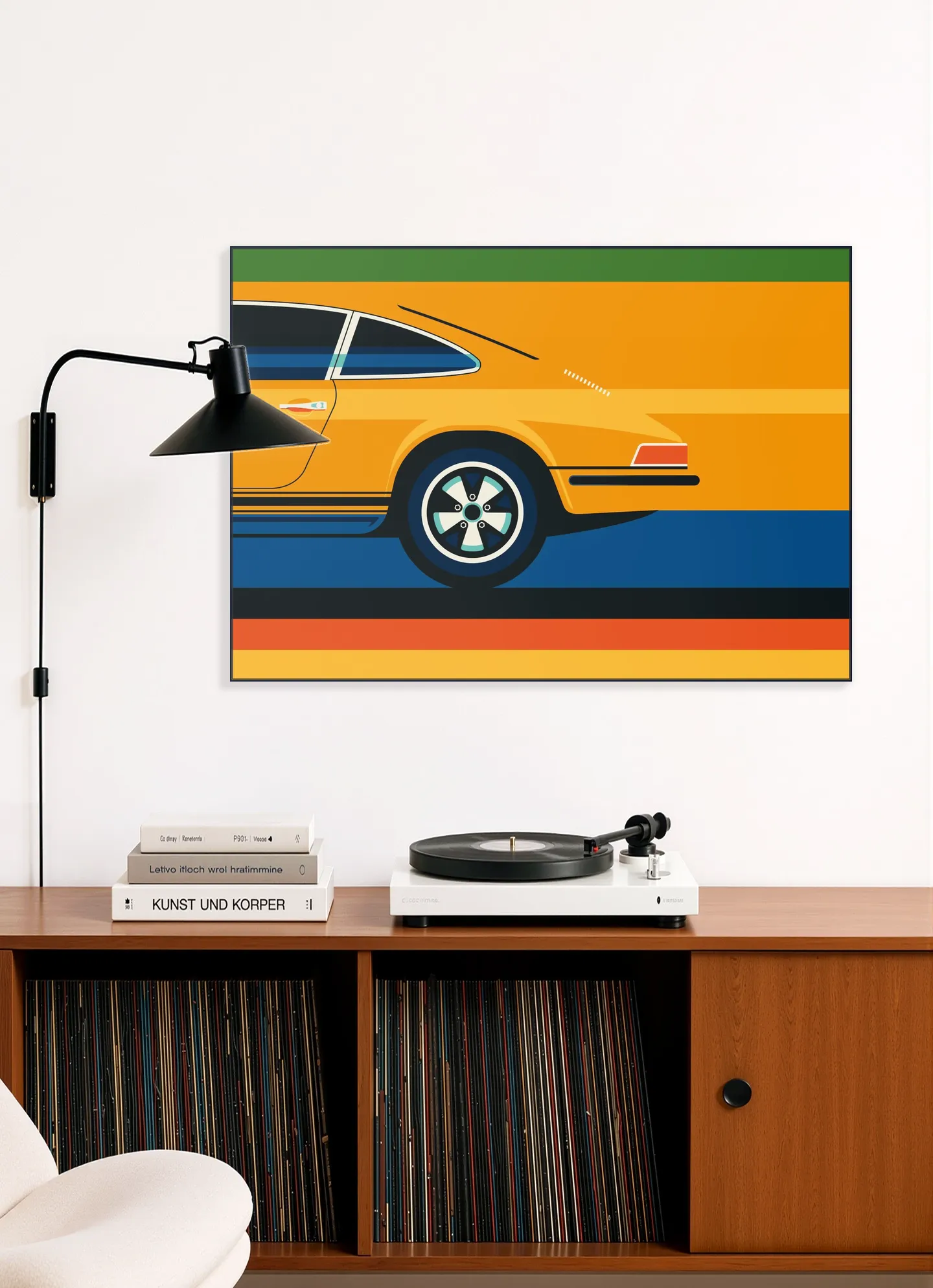 Orange Sports Car Side Back