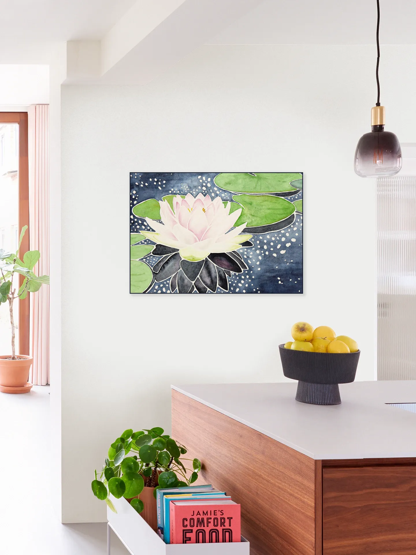 Pink Lotus Flower in Sparkling Water