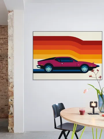 Maroon Sports Car Side