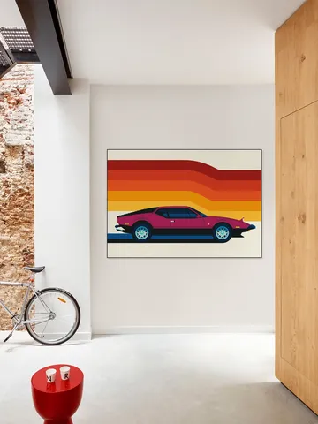 Maroon Sports Car Side