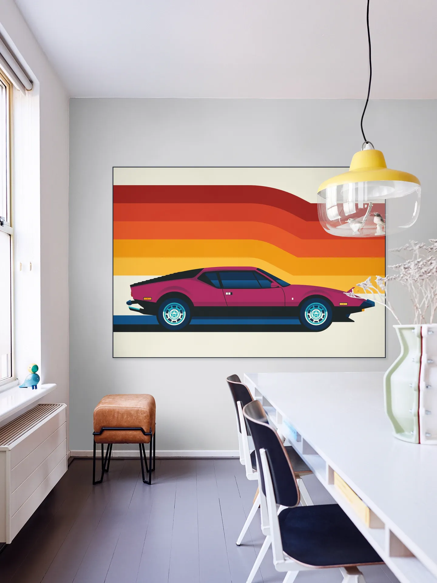 Maroon Sports Car Side