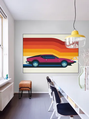 Maroon Sports Car Side