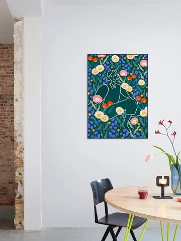 Line Lady With Florals