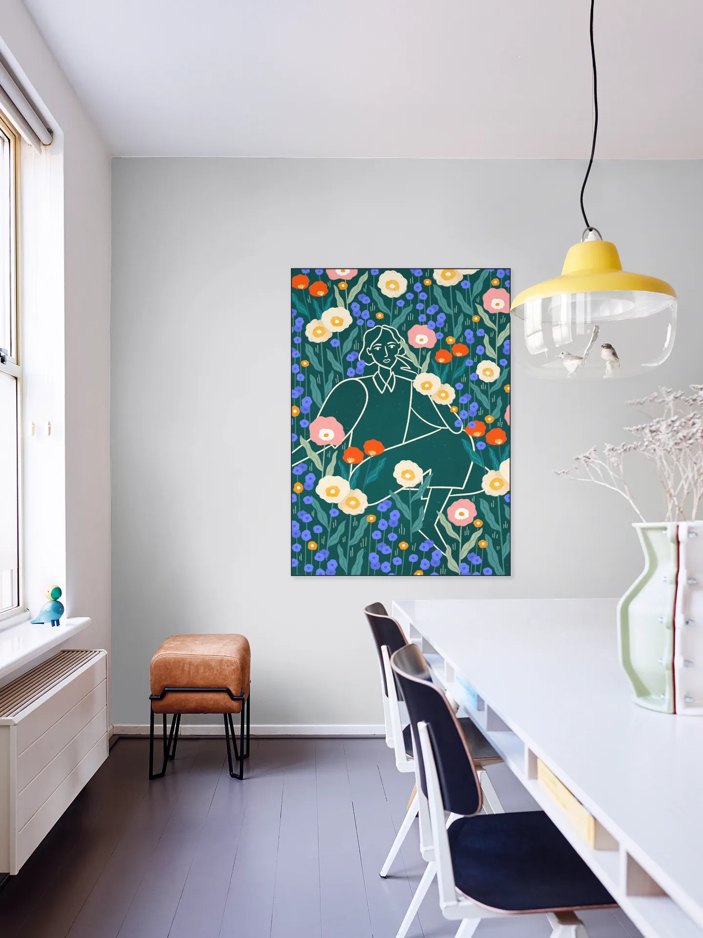 Line Lady With Florals