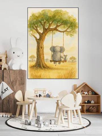 Elephant and Mouse on the Swing