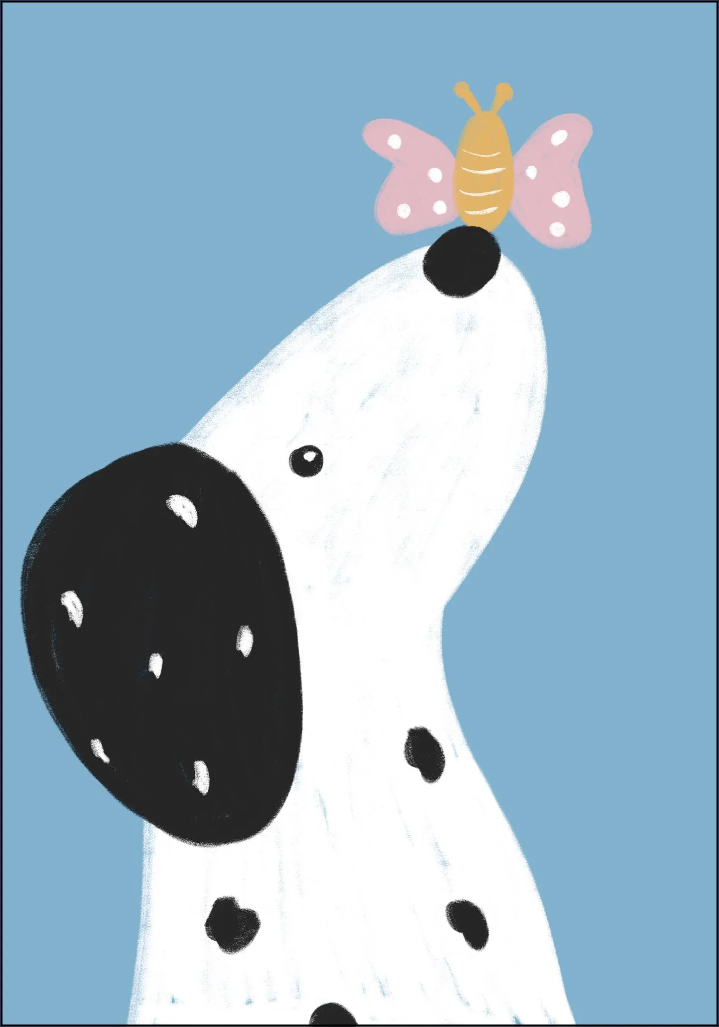 Dalmatian with a Butterfly