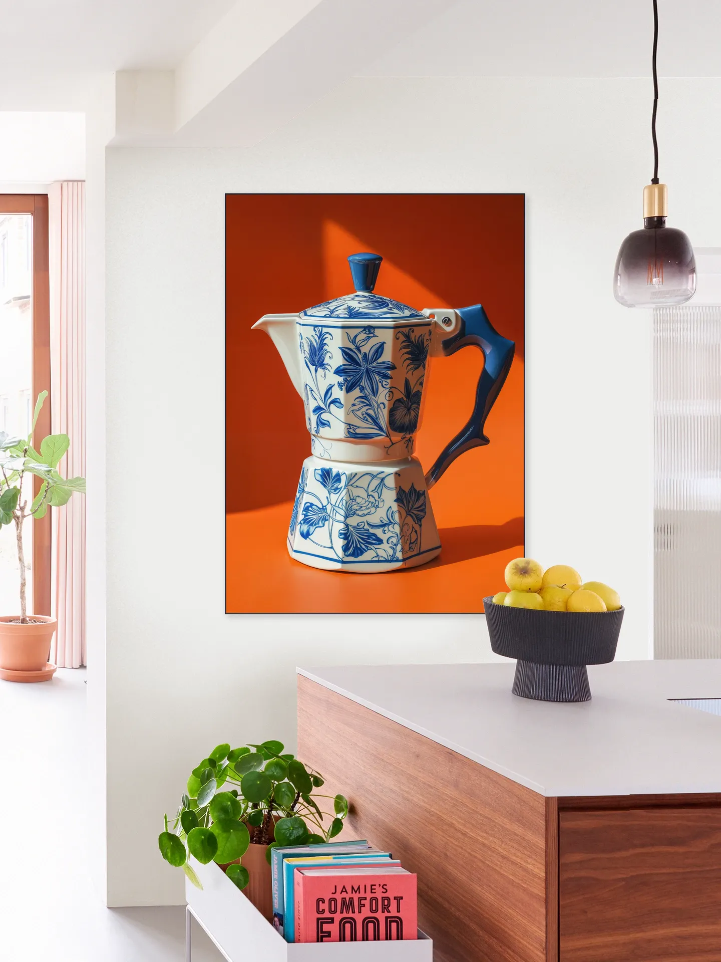Orange Delft Blue Percolator