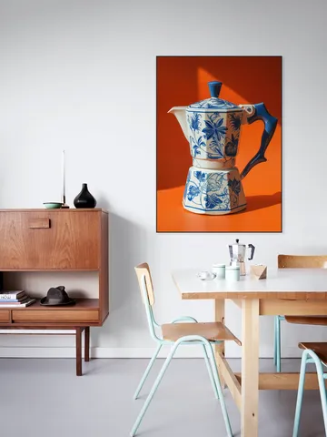 Orange Delft Blue Percolator