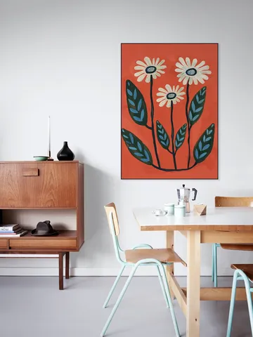 Terracotta Abstract Daisy Flowers
