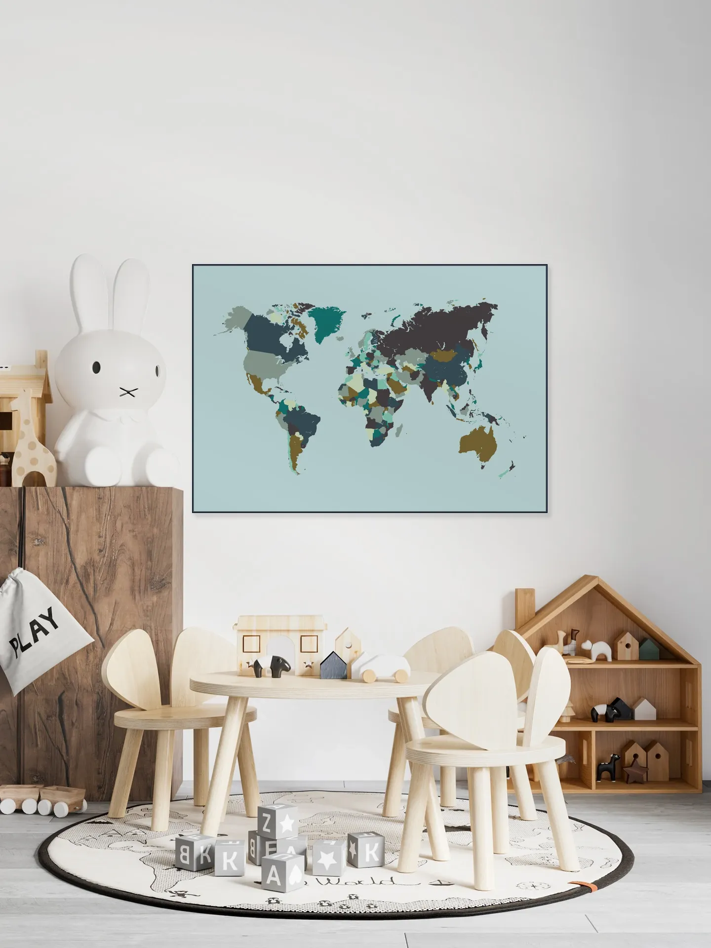 World Map Mosaic Winter