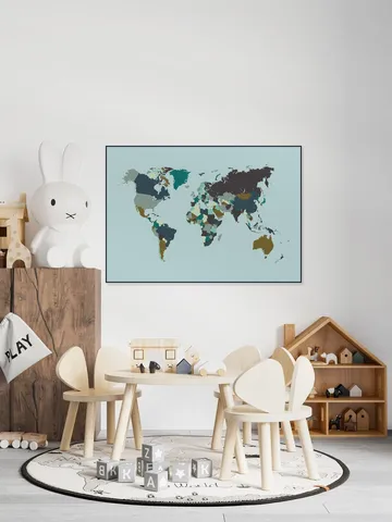 World Map Mosaic Winter