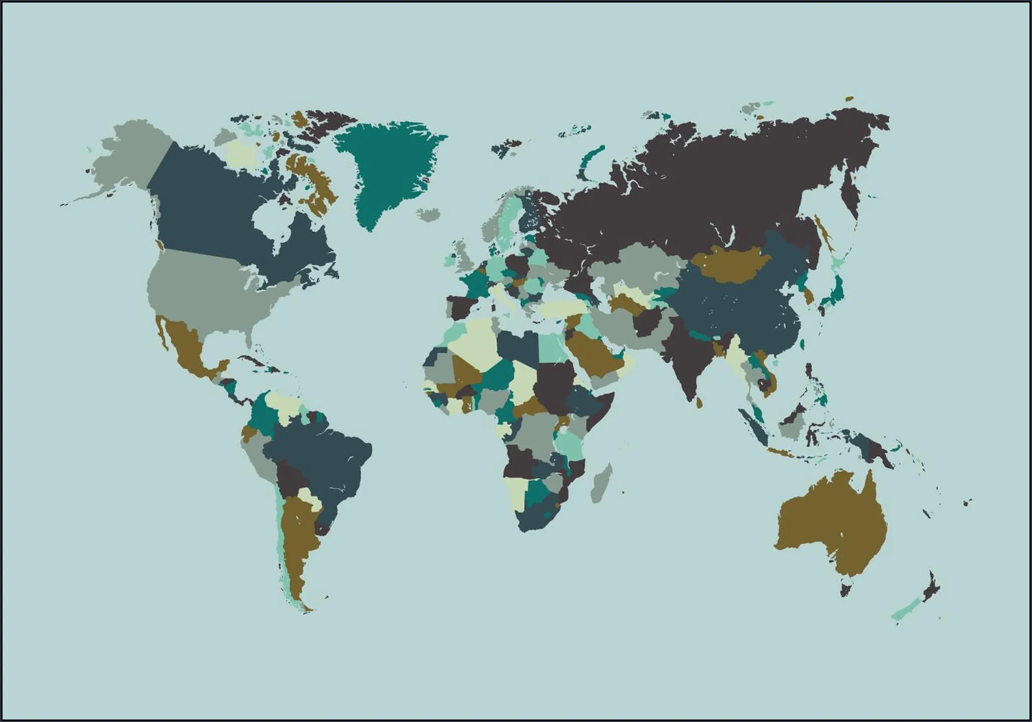 World Map Mosaic Winter