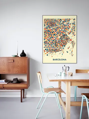 Barcelona Mosaic City Map