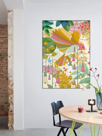 Morning Bird with Flowers