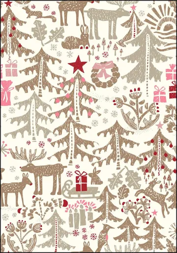 X-Mas Winter Forest Pattern - Beige