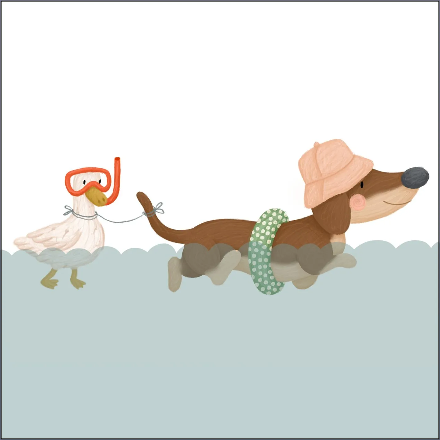 Swimming Dachshund