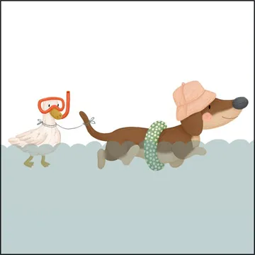 Swimming Dachshund