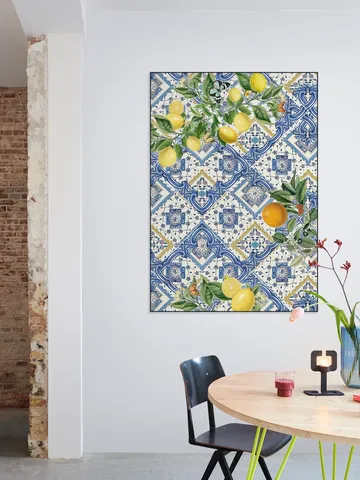 Mediterranean tiles lemons and oranges III