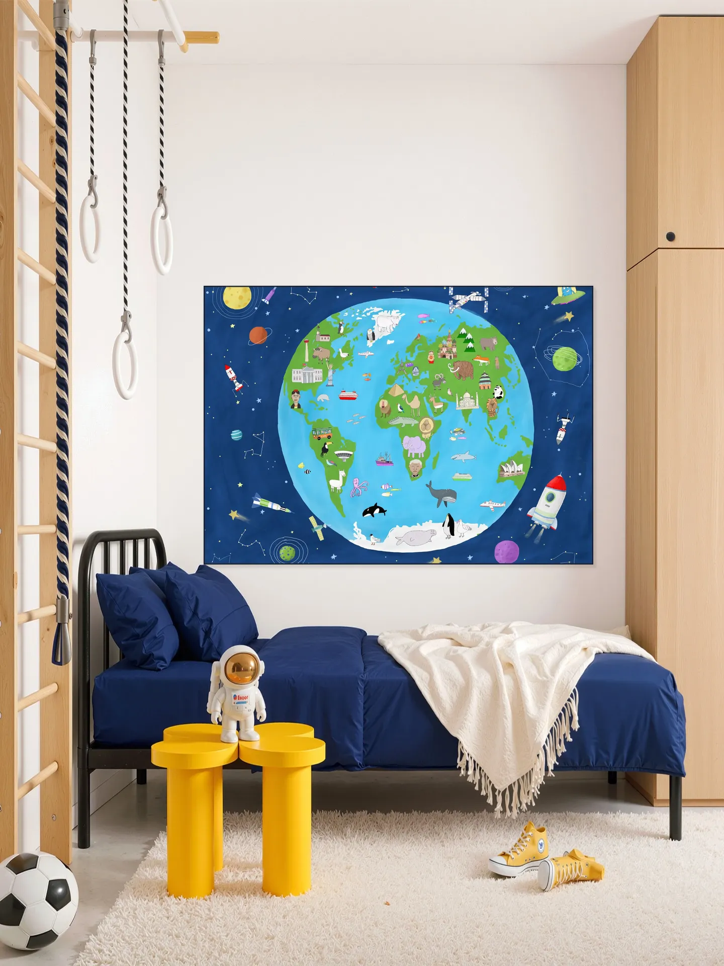 Illustrated Map of the World from Space