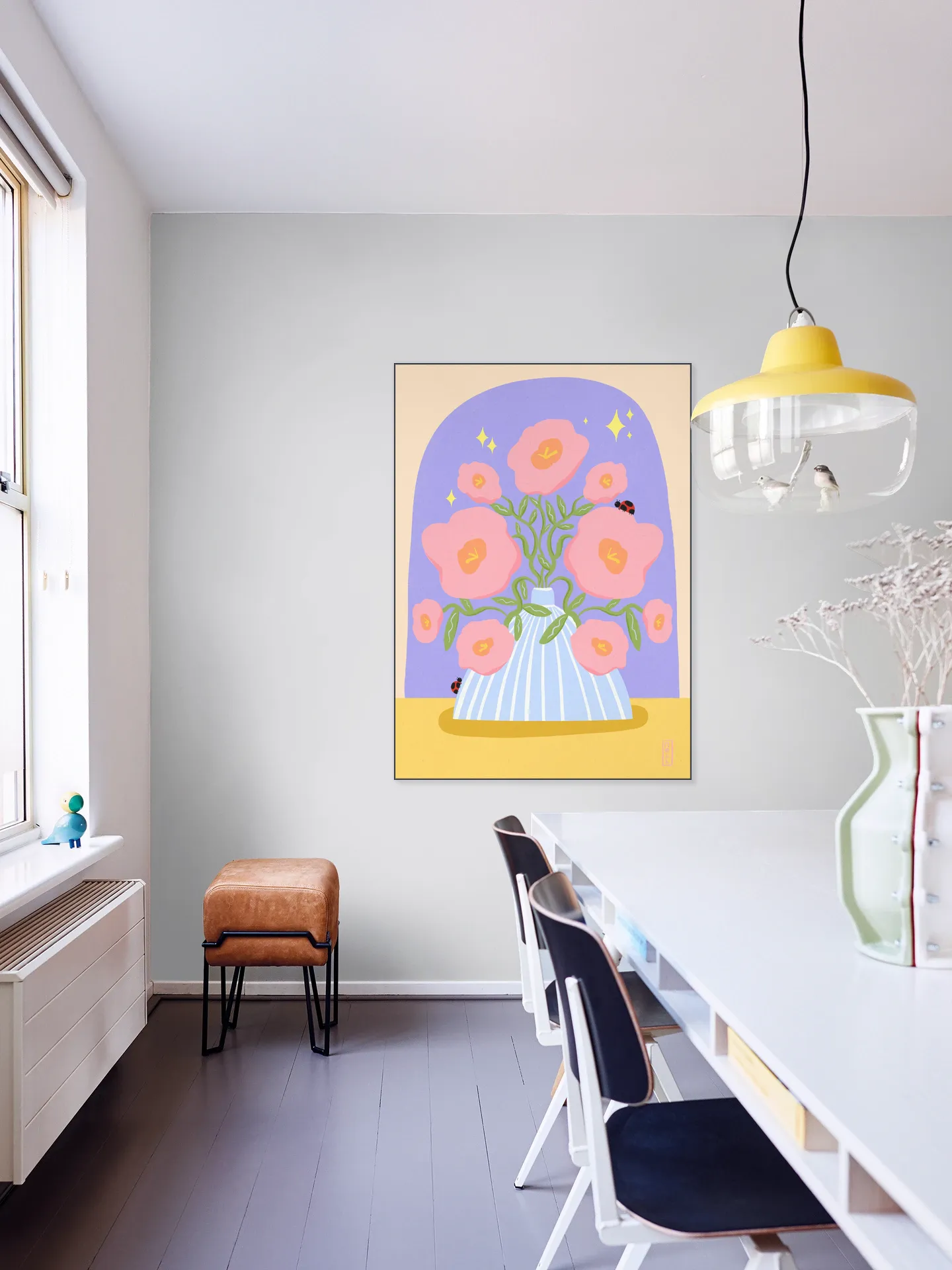 Fun Flowers in a Vase Illustration