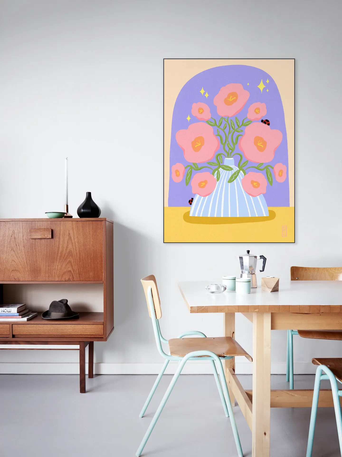Fun Flowers in a Vase Illustration