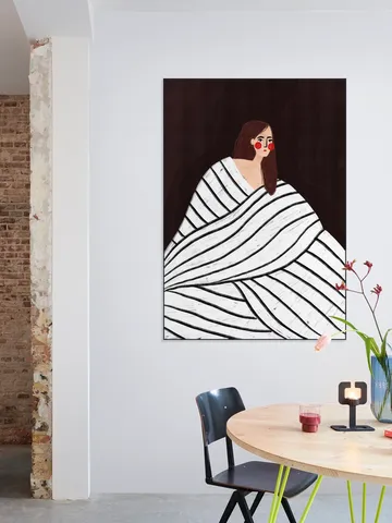 The Woman With Black and White Stripes