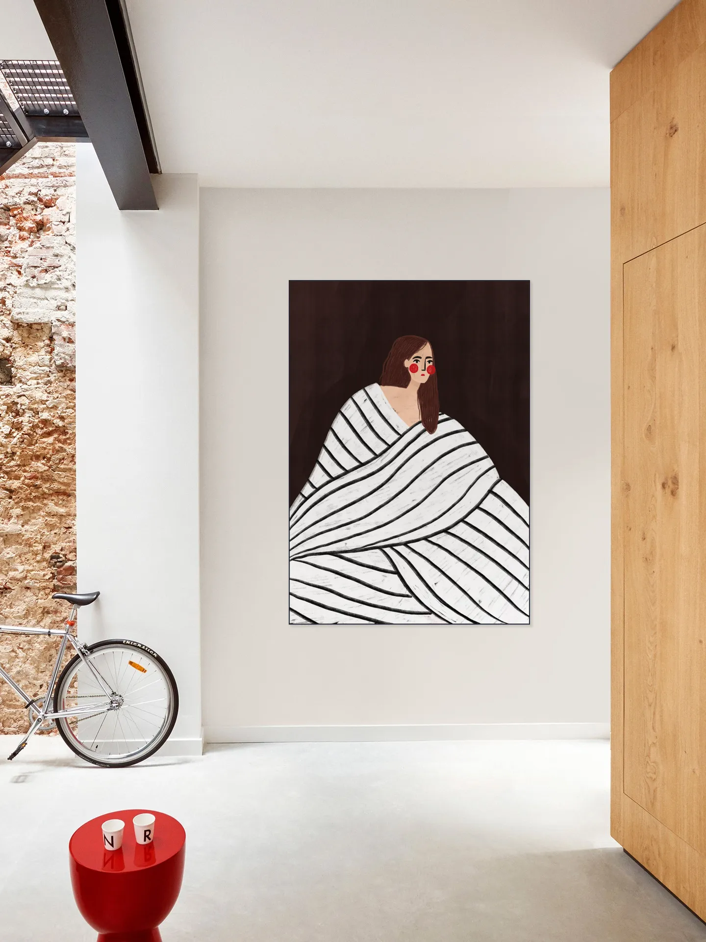 The Woman With Black and White Stripes
